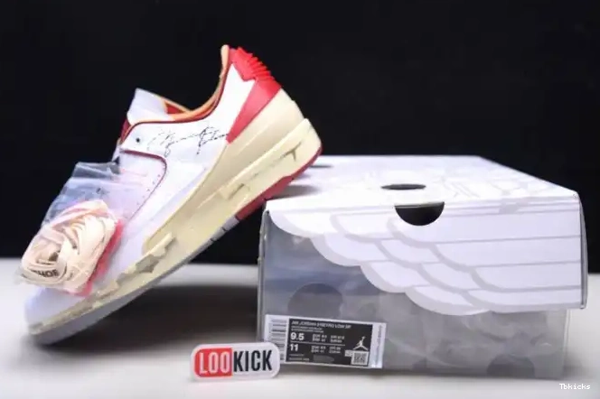 Cheap TBK Off-White Red SP Retro 2 DJ4375-106 White Jordan Low 0616
